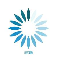 Refresh leaves design blue color icon. vector