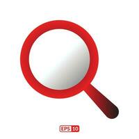 Search red color flat icon. vector