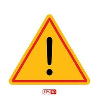 Warning red frame flat icon. vector