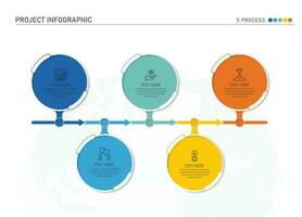 Infographic process design with icons and 5 options or steps. vector