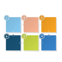 Infographic square design 6 options or steps. png