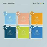 infografía cuadrado diseño con íconos y 6 6 opciones o pasos. vector