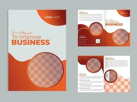 Creative Modern Bifold Business Brochure Design Vector