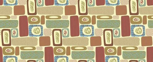 Seamless pattern in retro style. Abstract drawing in a flat style. Scribble. vector
