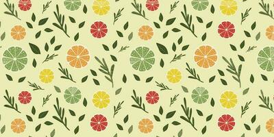 Pattern with citruses, seamless background with fruits, vector illustration in flat style style