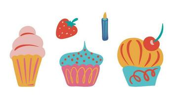 Delicious cupcake. Dessert vector illustration design