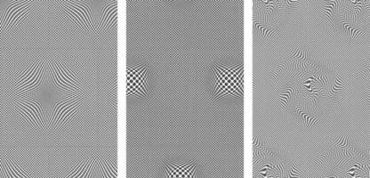 Halftone seamless pattern with the illusion of deformation. Vector background in retro style.