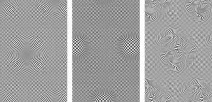 Halftone seamless pattern with the illusion of deformation. Vector background in retro style.