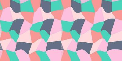 Geometric seamless pattern. Multicolored squares. Deformed shapes. Minimalism. vector