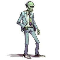 dibujos animados negocio zombi vector
