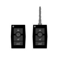 Modern flat cars key. key with control buttons. Vector