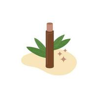 Natural skin care. Herbal cosmetic serum for face. Self care product. Organic cosmetics concept. Flat vector illustration