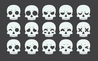 Halloween Skulls Gestures Silhouettes vector