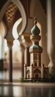 inside of beautiful mosque photo