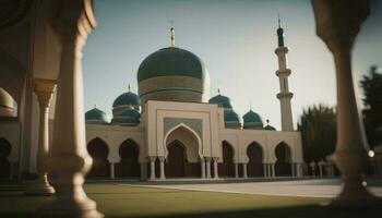 free photo of cinematic blue mosque from outside