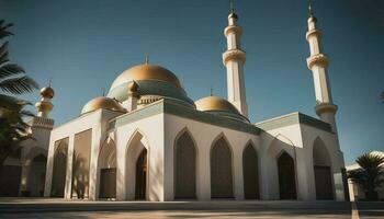 beautiful golden mosque photo