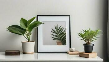 a photo with frame and plants