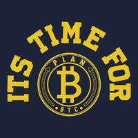 Free vector bitcoin t shirt design print templet