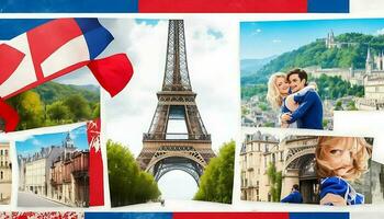 Ai generate Free photo france collage concept