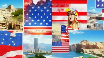 Ai generate Free photo america collage concept