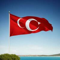 Ai generate photo flag of turkey