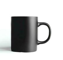 Ai generate Free photo black mug with copy space on gray backgroun
