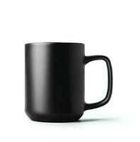 Ai generate Free photo black mug with copy space on gray backgroun