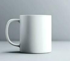 Ai generate photo Free photo white mug with copy space on gray backgrou