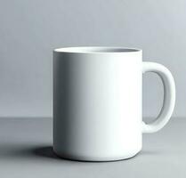 Ai generate photo Free photo white mug with copy space on gray backgrou