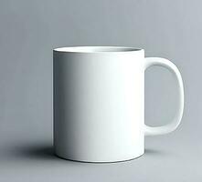 Ai generate photo Free photo white mug with copy space on gray backgrou