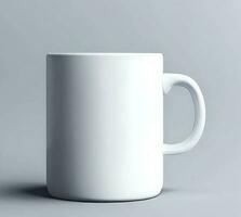 Ai generate Free photo white mug with copy space on gray backgrou