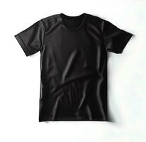 Ai generate photo Free photo black t-shirts with copy space on gray background