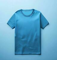 ai generar foto gratis foto azul camisetas con Copiar espacio en gris antecedentes