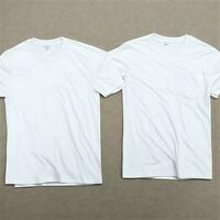 Ai generate photo white t-shirt is isolated on a gray background.
