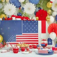 Ai generate photo photo independence day composition with festive elements