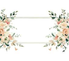 Ai generate photo Wedding Invitation Floral Border Image