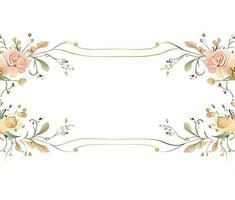 Ai generate photo Wedding Invitation Floral Border Image