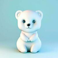 Ai generate photo 3d render of a cute polar bear, product design