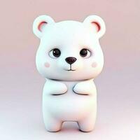 Ai generate photo 3d render of a cute polar bear, product design