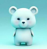 Ai generate photo 3d render of a cute polar bear, product design