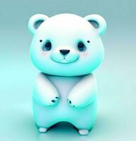 Ai generate photo 3d render of a cute polar bear, product design