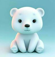 Ai generate photo 3d render of a cute polar bear, product design