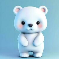 Ai generate photo 3d render of a cute polar bear, product design