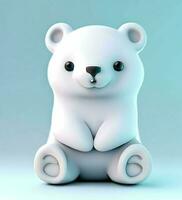 Ai generate photo 3d render of a cute polar bear, product design