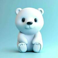 Ai generate photo 3d render of a cute polar bear, product design