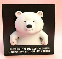 Ai generate photo 3d render of a cute polar bear, product design