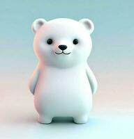 Ai generate photo 3d render of a cute polar bear, product design