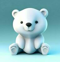 Ai generate photo 3d render of a cute polar bear, product design