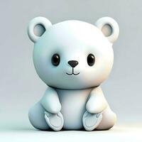 Ai generate photo 3d render of a cute polar bear, product design