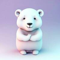 Ai generate photo 3d render of a cute polar bear, product design